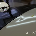 BMW320iルーフのへこみ、修理前の写真！