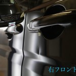 ベンツビアノ運転席ドアのへこみ、修理前の写真！