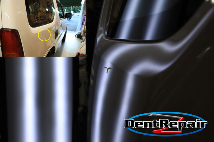 ジムニーリアクォーターのへこみ、修理後の写真