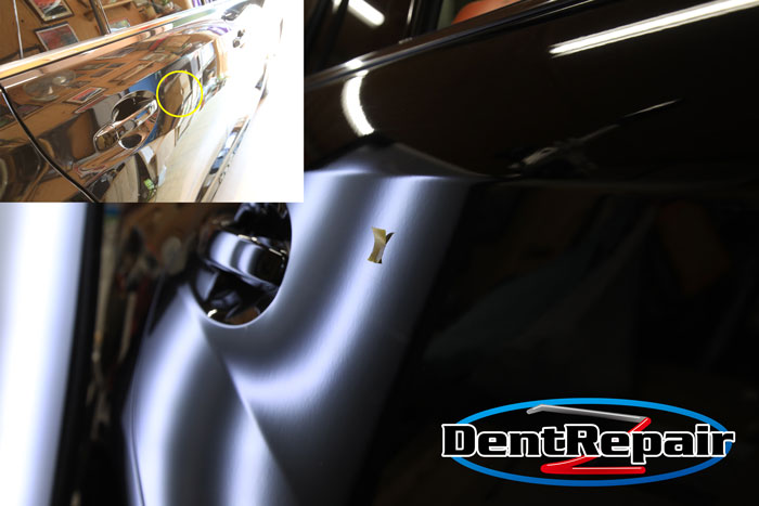 レヴォーグリアドアのへこみ、修理後の写真