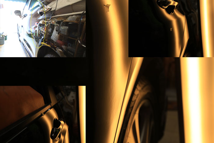 オデッセイリアドアのへこみ、修理後の写真