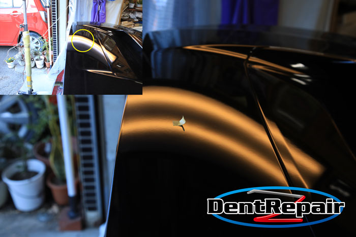レヴォーグボンネットのへこみ、修理後の写真