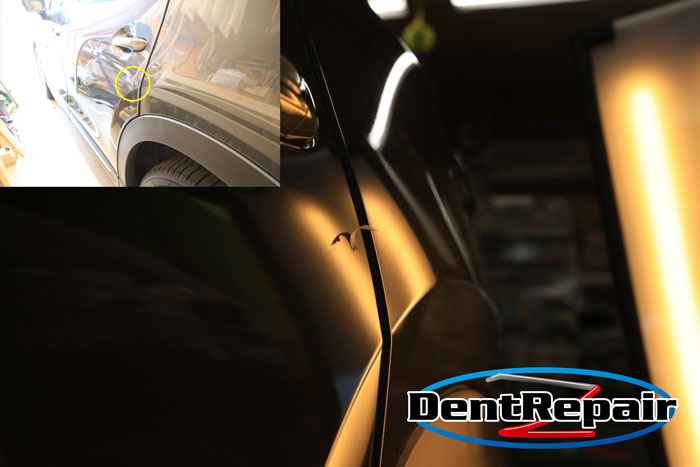CX-8リアドアのへこみ、修理後の写真