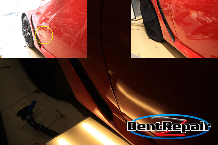 86助手席ドアのへこみ、修理後の写真