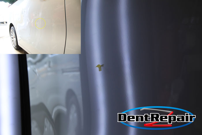 アルファード左スライドドアのへこみ、修理後の写真