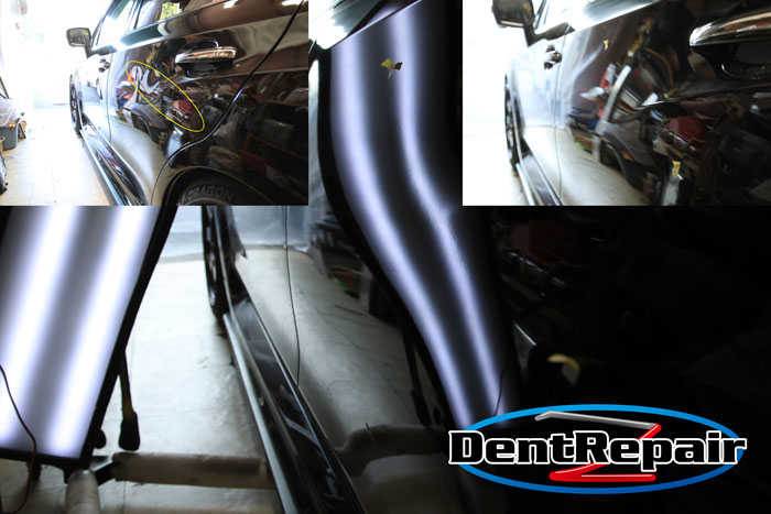 レヴォーグリアドアのへこみ、修理後の写真