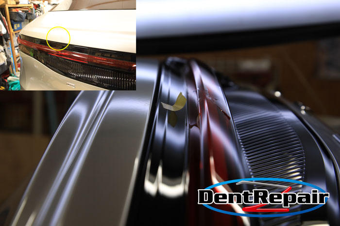 クラウントランクのへこみ、修理後の写真