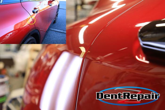 クラウンスポーツ右リアクォーターのへこみ、修理後の写真