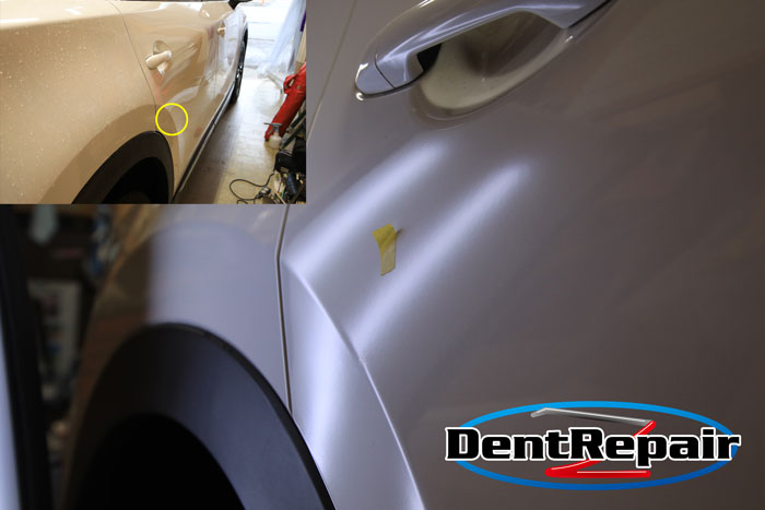 ＣＸ－８リアドアのへこみ、修理後の写真