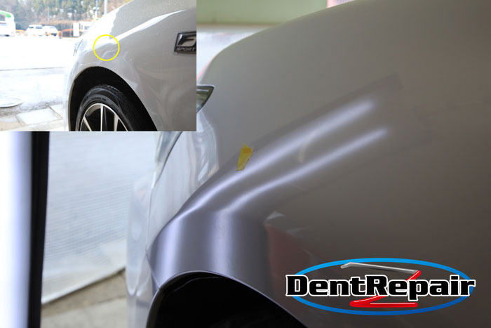 ＣＴ２００ｈフロントフェンダーのへこみ、修理後の写真