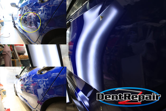 シビックリアドアのへこみ、修理後の写真