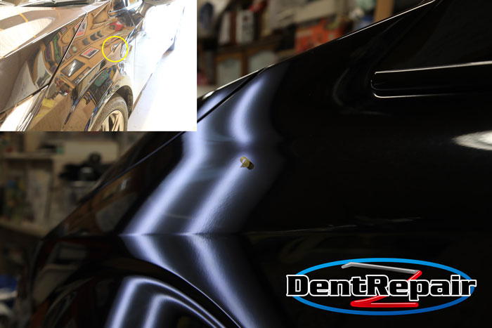 オーラフロントフェンダーのへこみ、修理後の写真