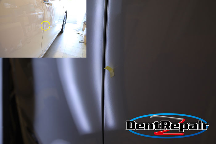 CT200h運転席ドアのへこみ、修理後の写真