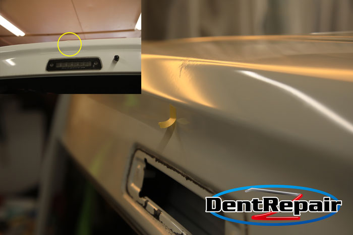 クリッパーリアゲートのへこみ、修理後の写真