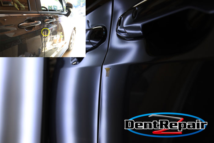 フリード運手席ドアのへこみ、修理後の写真