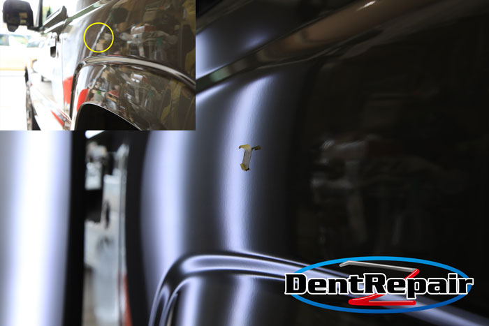 ジムニーリアクォーターの出っ張り、修理後の写真