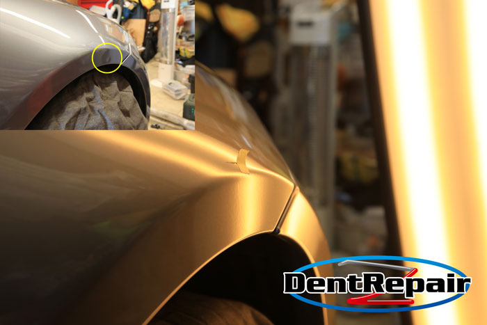 ３２５ｉフロントフェンダーのへこみ、修理後の写真