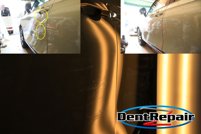 ヴェゼル助手席ドアのへこみ、修理後の写真