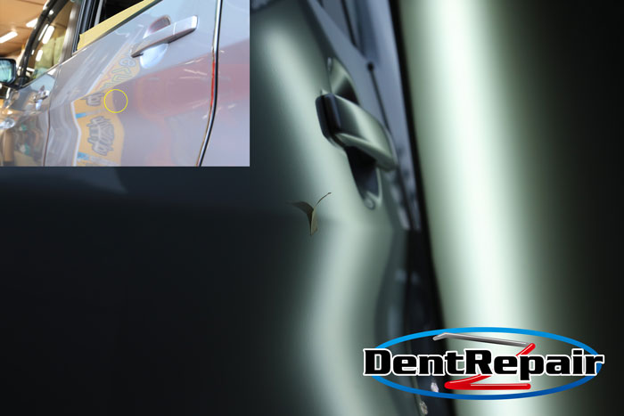 デイズリアドアのへこみ、修理後の写真