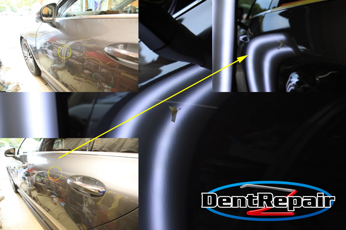 ＣＬＡ２００ｄ左前後ドアのへこみ、修理後の写真