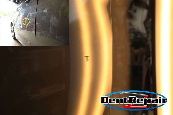 ルークス助手席ドアのへこみ、修理後の写真